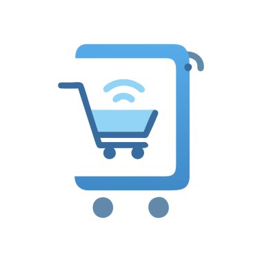 Wi-fi ikonlu alışveriş arabası