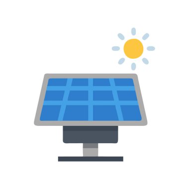 Güneş paneli ikon vektör illüstrasyonu