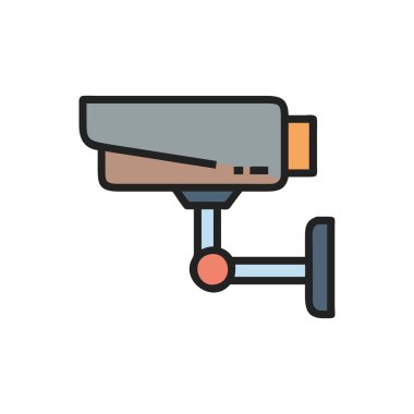 kamera kamerası renk çizgisi simgesi, dış hat vektörü