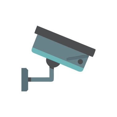 Beyaz arkaplan vektör illüstrasyonunda izole edilmiş güvenlik kamerası simgesi