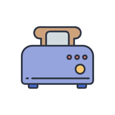 Fırın ikonu. Web tasarımı için tost makinesi vektör simgelerinin özet çizimi