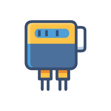 elektrik dolgu simgesi vektörü beyaz arkaplanda izole edildi, güç işareti