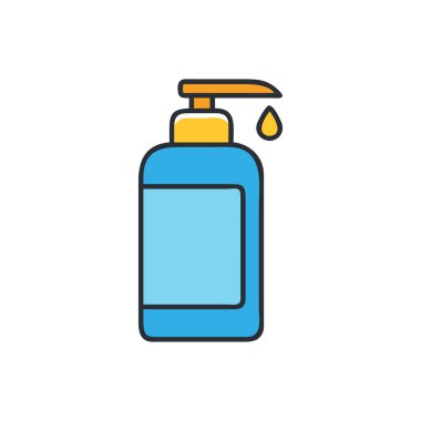 Sprey şişe ikonu. ince çizgi düz renk vektörü çizimi.