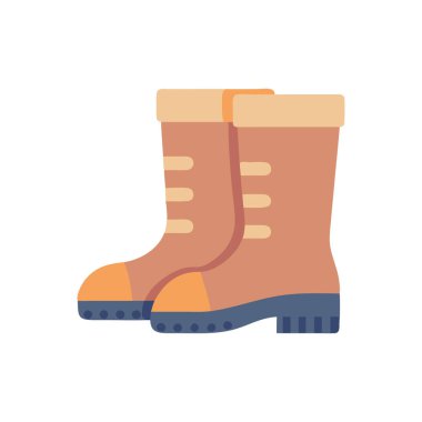 Sıcak kış botu düz simgesi beyaz arkaplanda izole