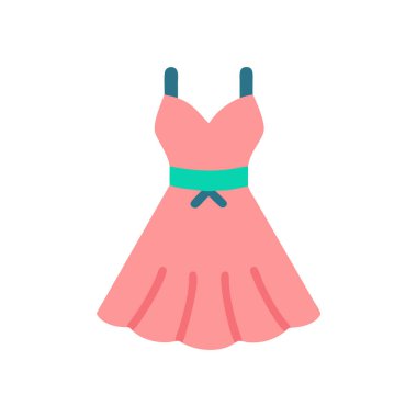 kurdeleli pembe renkli kadın elbisesi ve yay vektör çizimi