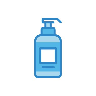 Beyaz arkaplanda sabun simgesi olan şişe