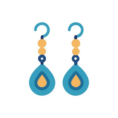 Küpe vektör renk düz simgesi