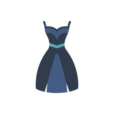 Kıyafet ikonu. Düz renk vektör çizimi. beyaz ve mavi arkaplanda izole