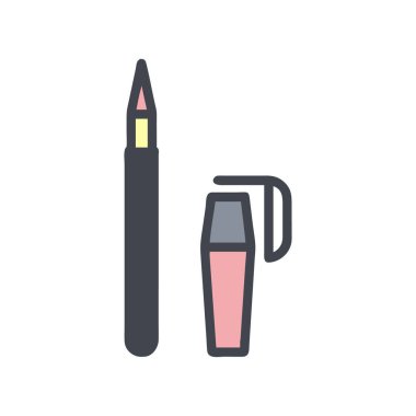 kalem vektörü renk çizgisi simgesi