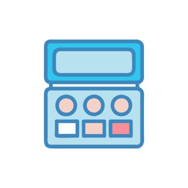 Web şeffaf ve mobil uygulama tasarımı için beyaz arkaplanda izole edilmiş hesap makinesi simgesi vektörü, hesap makinesi logosu konsepti