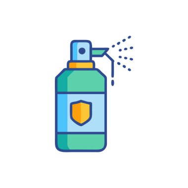 Antisprey şişesi renk ikonu vektörü. Antiseptik sprey işareti. izole edilmiş sembol çizimi