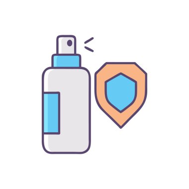 Kalkan ikon vektör illüstrasyon tasarımlı sprey kutusu