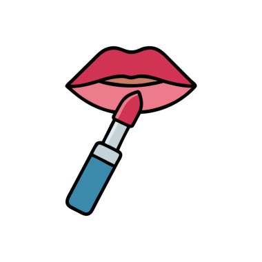 güzellik ve makyaj vektörü illüstrasyonlu renk ruju
