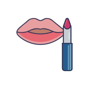 renk makyaj ruju ağız ve dudak vektör çizimi