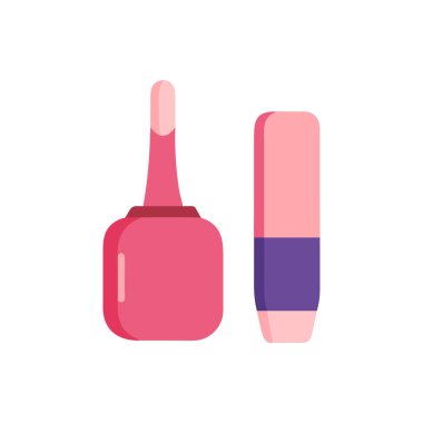 ruj ve oje ikonu vektör illüstrasyon tasarımı