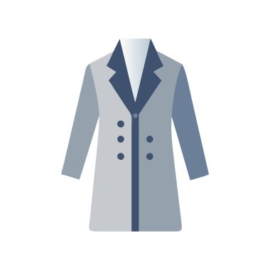 Ceket ikonu vektörü. düz tasarım çizimi beyaza izole edildi