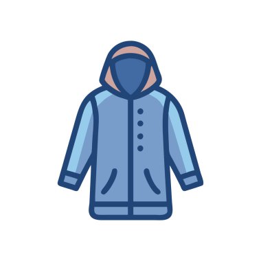Kışlık ceket ikonu. Beyaz arkaplanda izole edilmiş vektör illüstrasyonu.