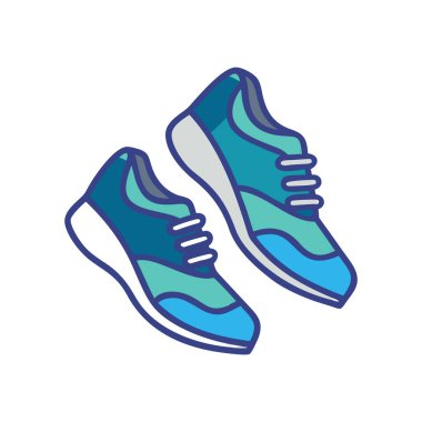 beyaz izole mavi spor ayakkabı