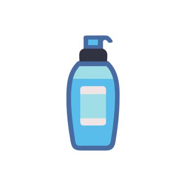 Şampuan şişesi düz simge, vektör işareti