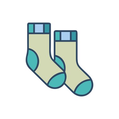 çorap rengi simgesi, vektör illüstrasyonu