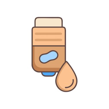 Düz dizayn vektör simgesi. Beyaz arka planda renkli haplar.