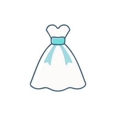 Düğün elbise simgesi, düz stil