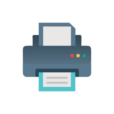 Web ve mobil uygulaması tasarımı, yazıcı logo kavramı için beyaz arka plan üzerinde izole yazıcı simge vektör