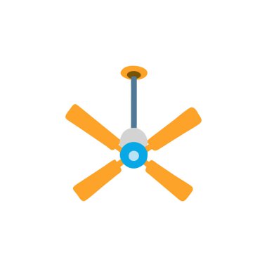 fan düz simgesi beyaz arkaplanda izole