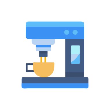 Kahve makinesi, kahve bardağı simgesi, düz stil.