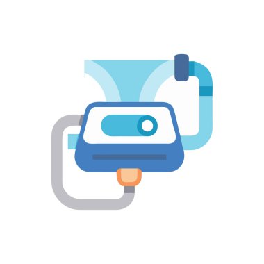 Beyaz arkaplanda elektrikli süpürge vektör çizimi