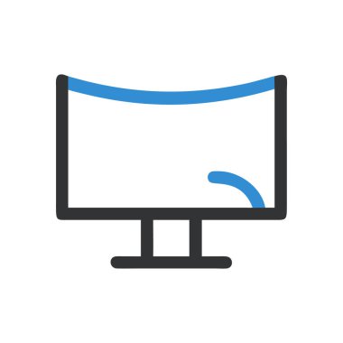 Masaüstü bilgisayar kutsal kişilerin resmi, vektör grafik illüstrasyon izole