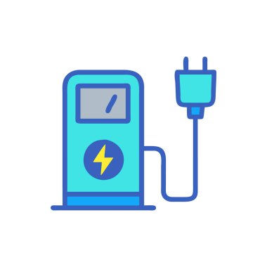 Ağ ve mobil uygulama tasarımınız için beyaz arkaplanda izole edilmiş pil şarj etme simgesi vektörü, işaret logosu kavramını şarj ediyor