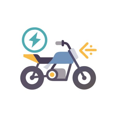 elektrikli motosiklet düz renk simgesi
