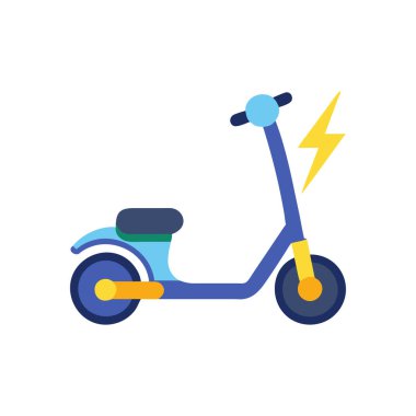 Elektrikli scooter ikon vektörü. İnce çizgi işareti. izole edilmiş sınır sembolü çizimi