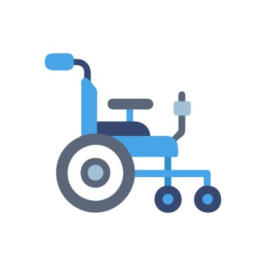 tekerlekli sandalye yassı ikon vektör çizimi