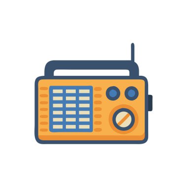 radyo vektörü düz renk simgesi