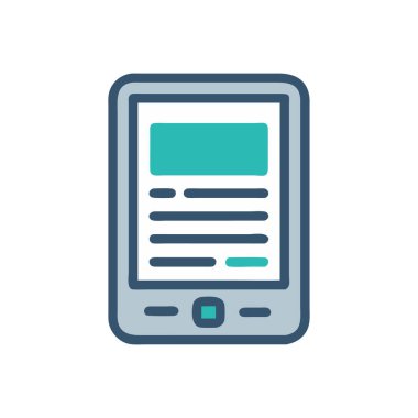 Elektronik kitap simgesi vektör illüstrasyon tasarımlı akıllı telefon