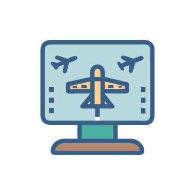 düzlem ikonu vektör illüstrasyonu