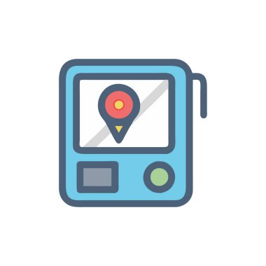 konum vektörü düz renk simgesi