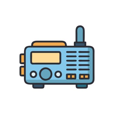 radyo vektörü düz illüstrasyon