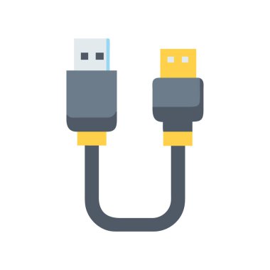 kablo tıkacı düz simgesi, vektör illüstrasyonu