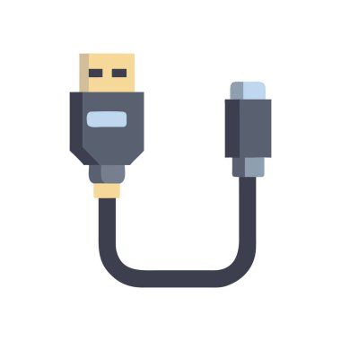 kablo bağlantı simgesi, düz tasarım