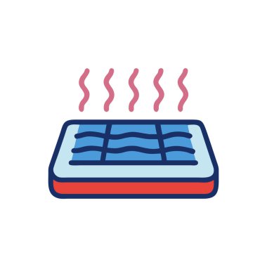 sıcak buhar vektörü simgesi, düz biçim