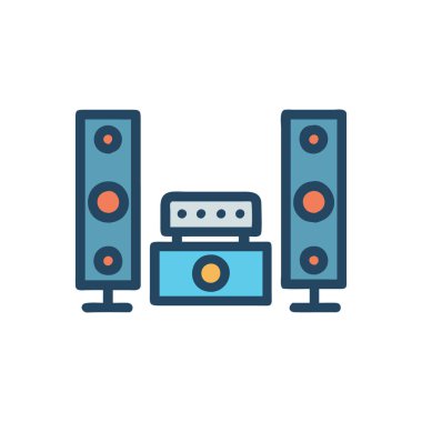 ses ve müzik simgesi, vektör illüstrasyonu