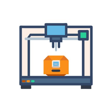 Web ve mobil uygulaması tasarımı, yazıcı logo kavramı için beyaz arka plan üzerinde izole yazıcı simge vektör