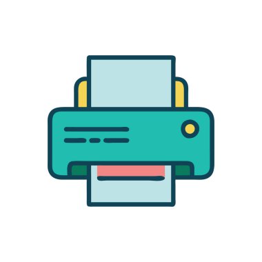 yazıcı vektörü düz renk simgesi