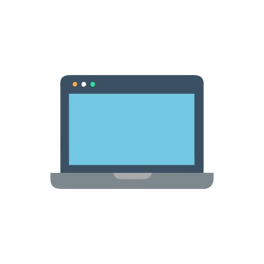 dizüstü bilgisayar düz ikon vektör çizimi