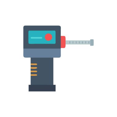 Tornavida simgesi olan robot kol, düz tasarım