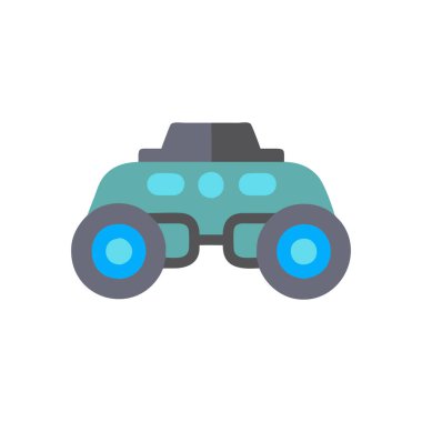 araç vektörü düz renk simgesi