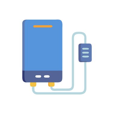 Kablolu düz biçim vektör çizim tasarımı olan cep telefonu